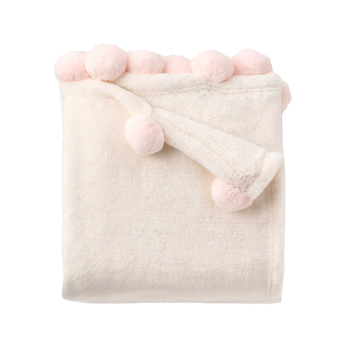 Pink Pom Fleece Blanket