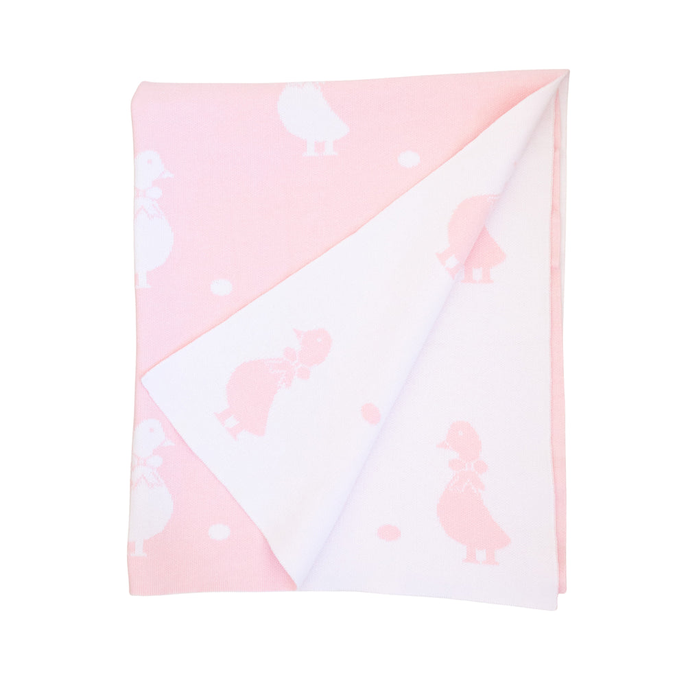 Pink Goose Intarsia Reversible Blanket