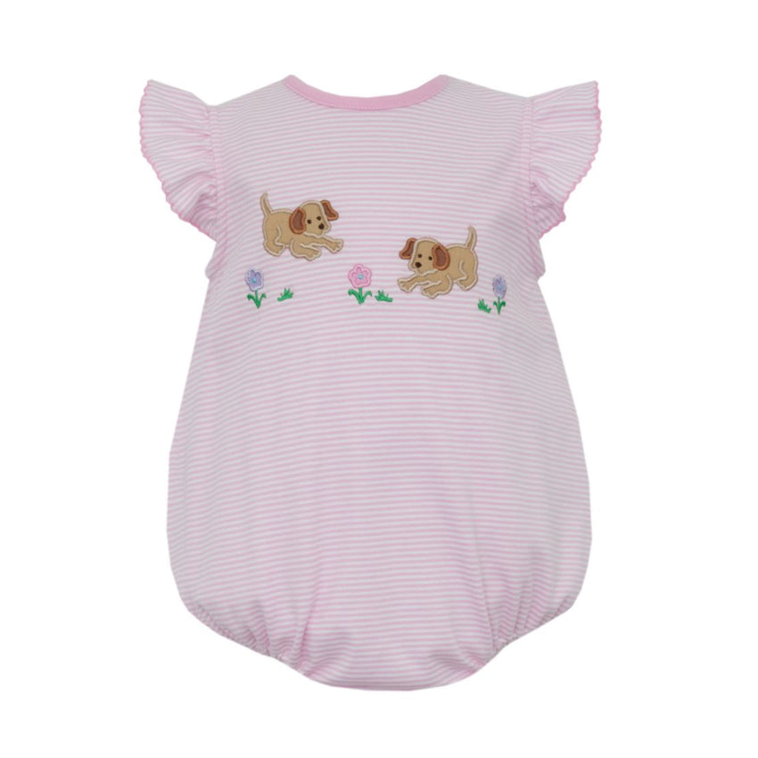 Garden Puppies Pink Stripe Bubble