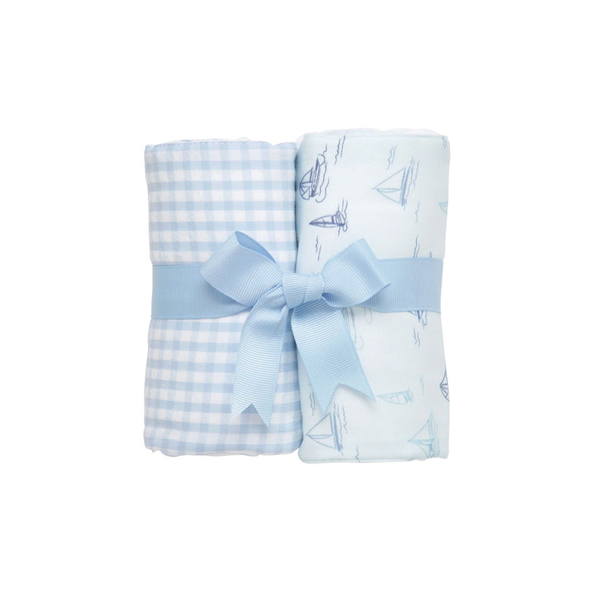 Sailboat Set of Burp Cloths