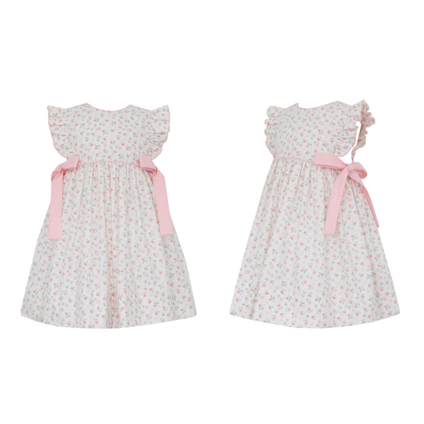 Pink Floral Dress with Bows