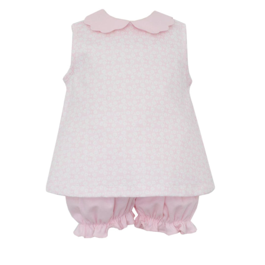 Pink Scalloped Collar Bloomer Set