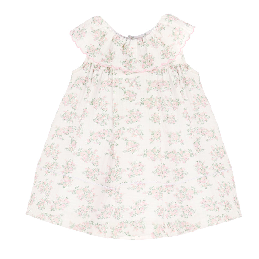 Pink Floral Bluffs Ruffle Dress