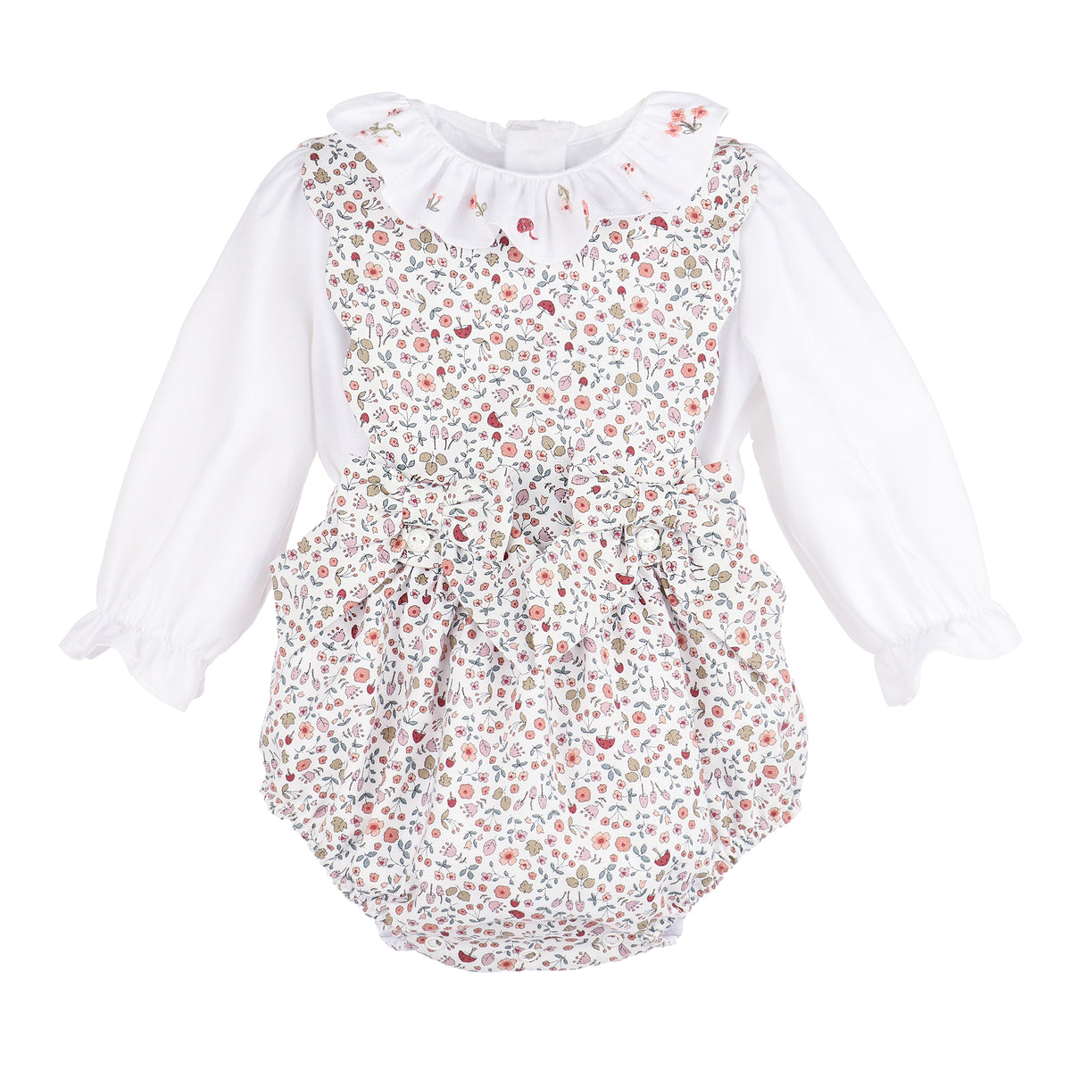 Woodland Print Scallop Overall