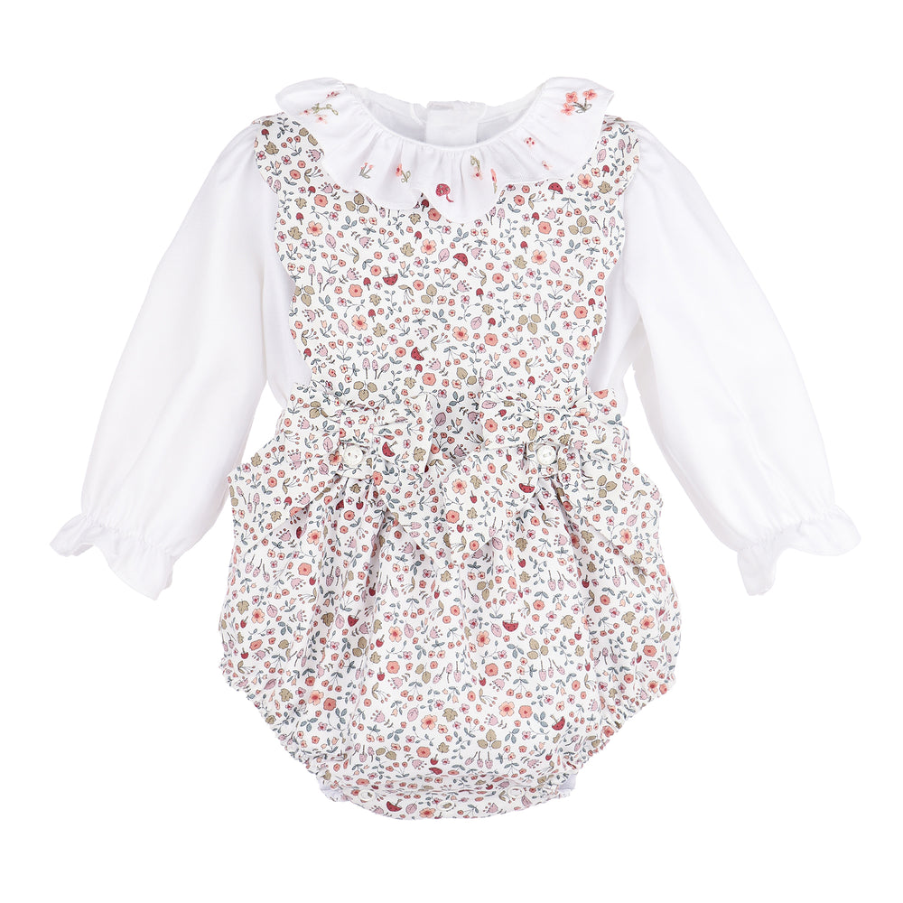 Woodland Print Scallop Overall