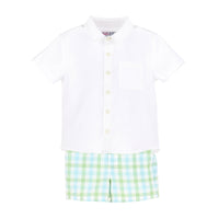 Pastel Plaid Boy Short Set