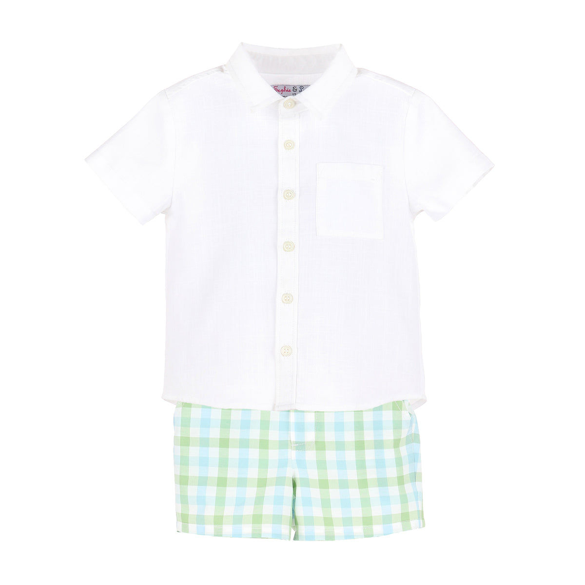 Pastel Plaid Boy Short Set
