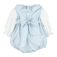 Snowy Floral Scallop Bubble in Blue