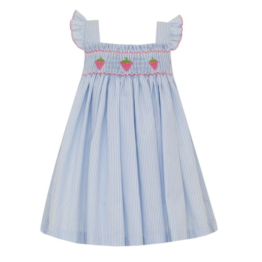 Blue Stripe Sundress with Strawberries