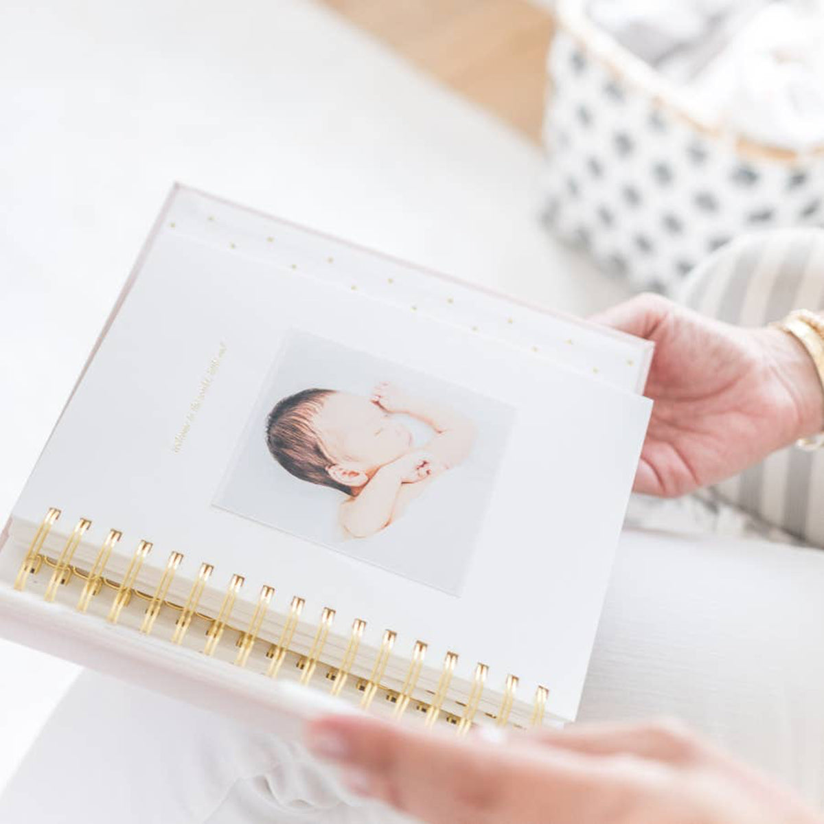 Rose Linen Baby Book
