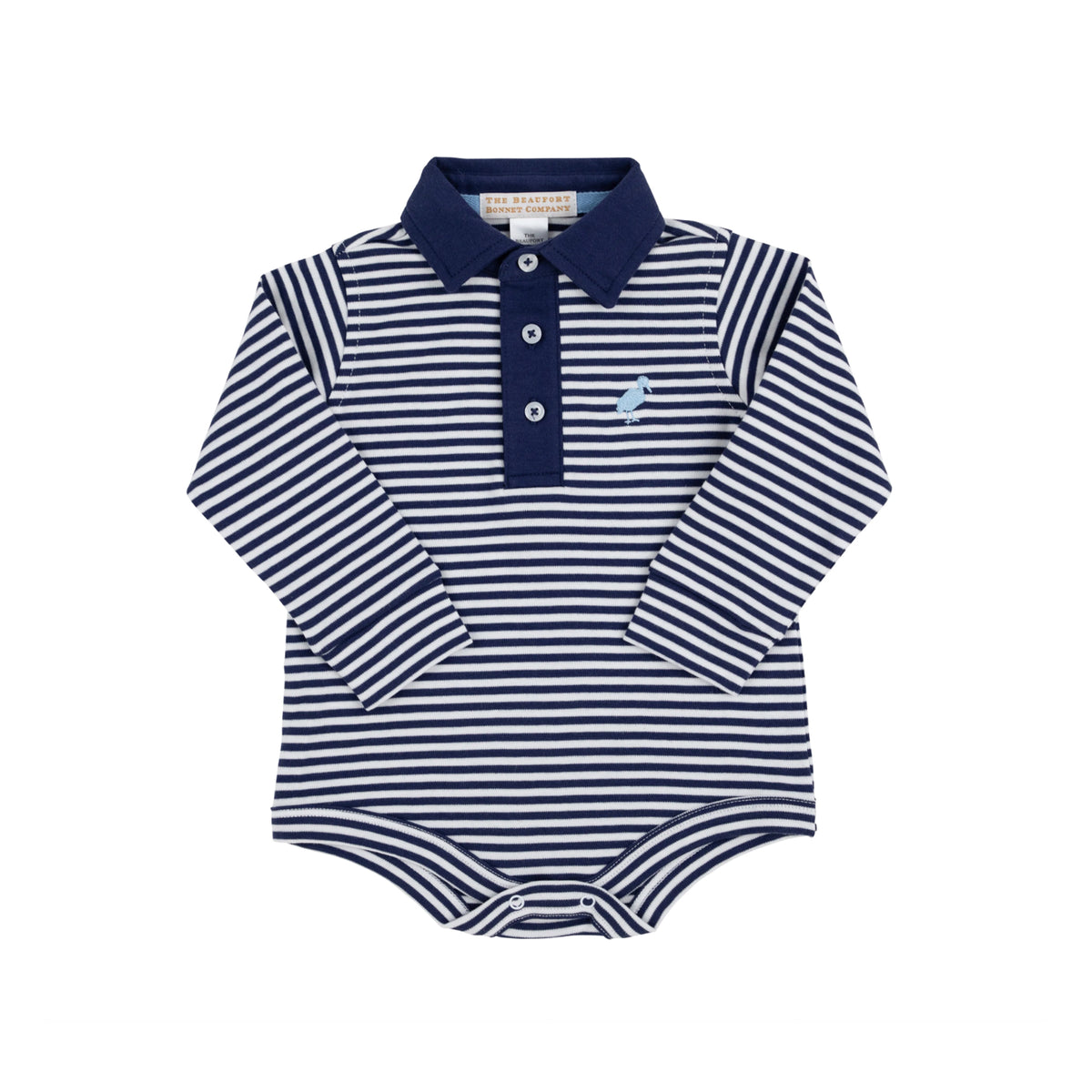Prim and Proper Polo Navy Stripe Top