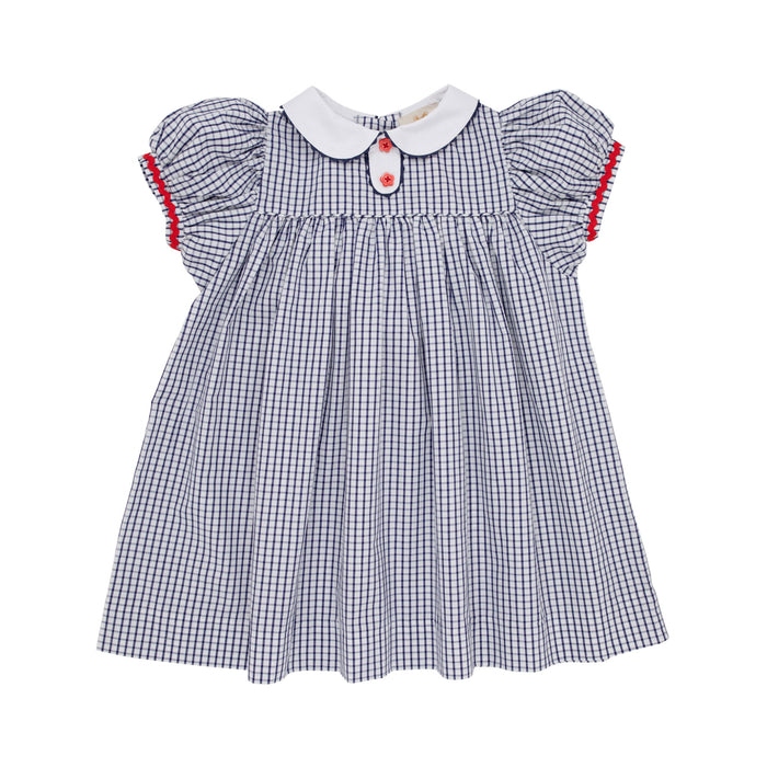 Navy Windowpane Mary Dal Dress