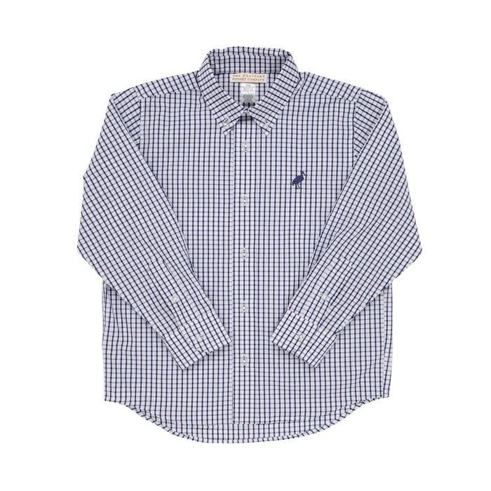 Navy Windowpane Dean's List Dress Shirt