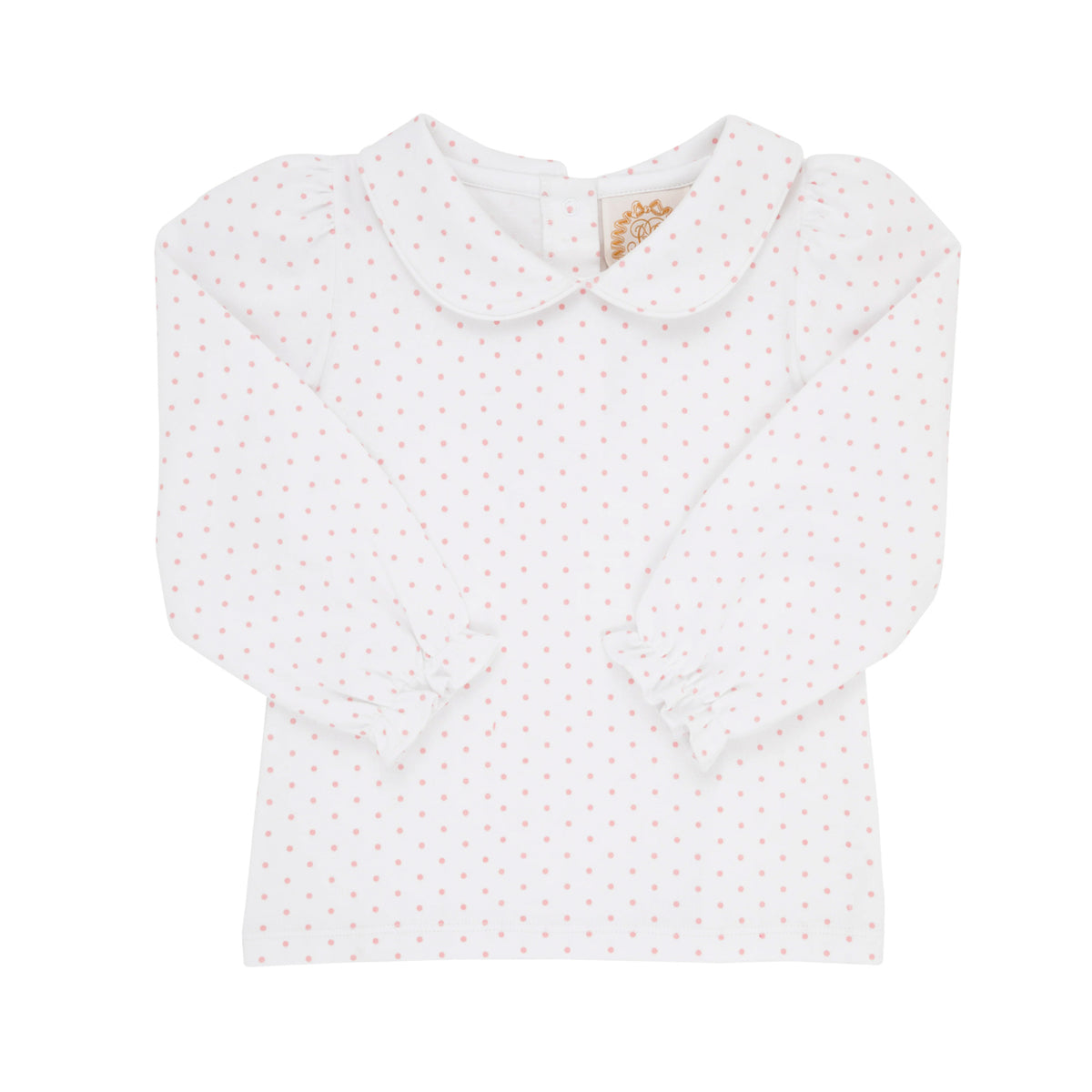 Maude's Peter Pan Shirt in Sandpearl Pink Microdot