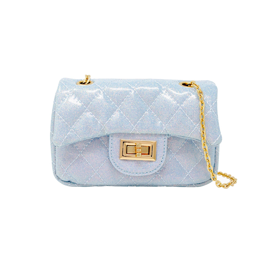 Quilted Sparkle Mini Purse in Sky Blue
