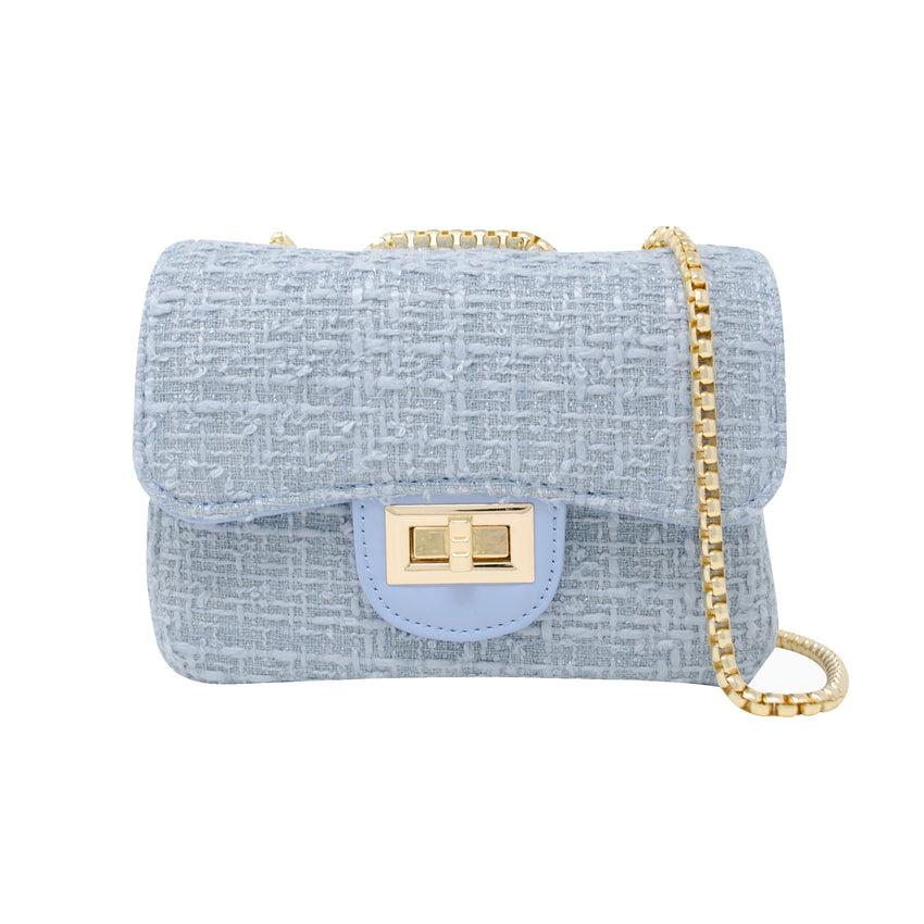 Classic Large Tweed Handbag in French Blue