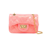 Quilted Sparkle Mini Purse in Bubblegum