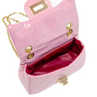 Quilted Sparkle Mini Purse in Bubblegum