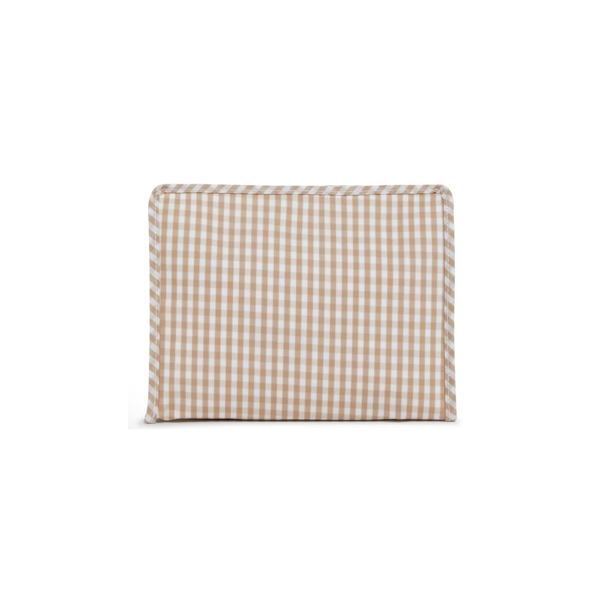 Small Roadie Gingham Khaki Zip Pouch