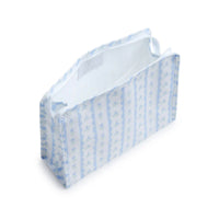 Medium Blue Ribbon Floral Zip Pouch