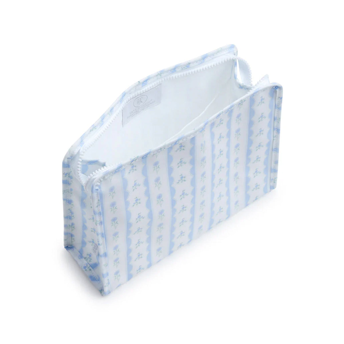 Medium Blue Ribbon Floral Zip Pouch