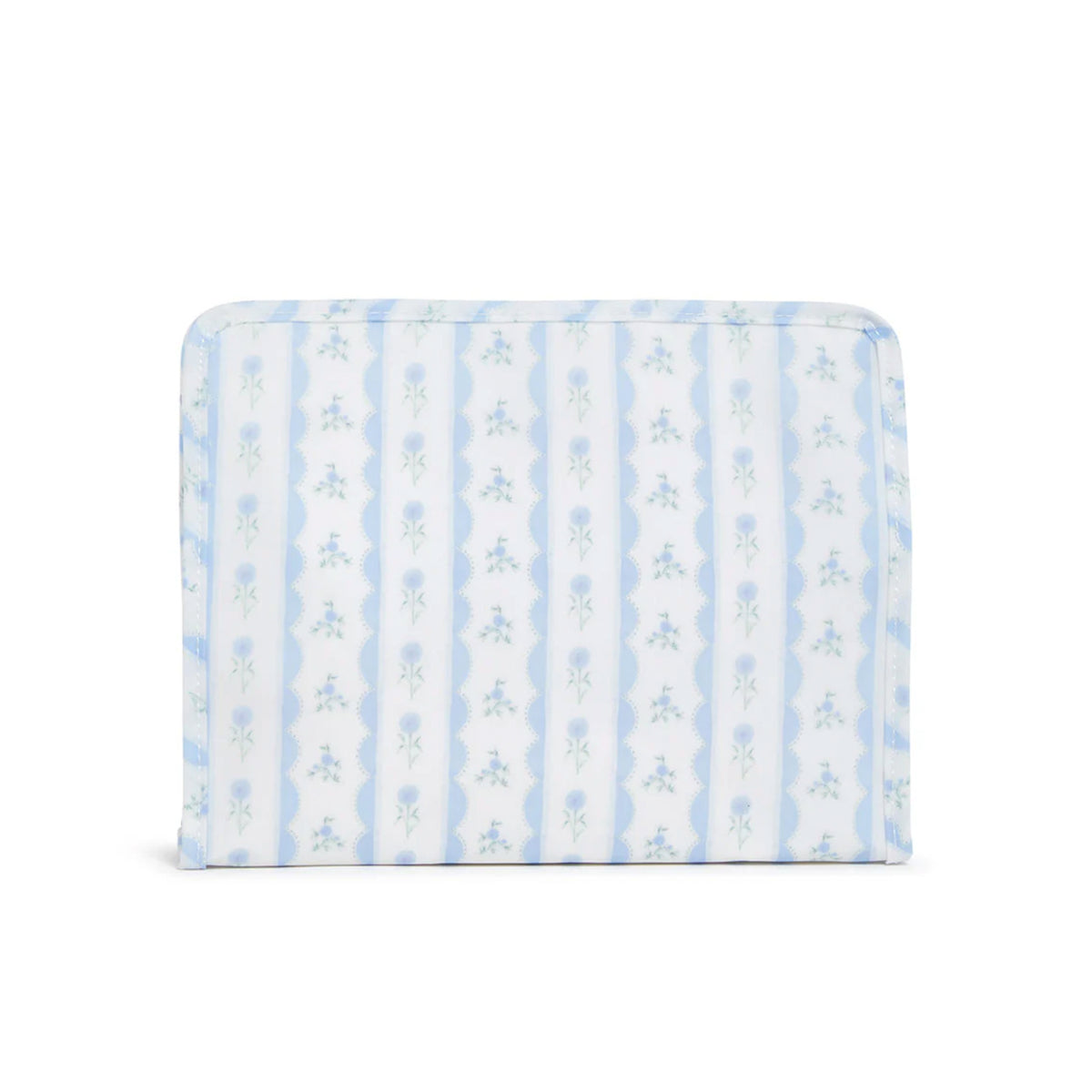 Medium Blue Ribbon Floral Zip Pouch