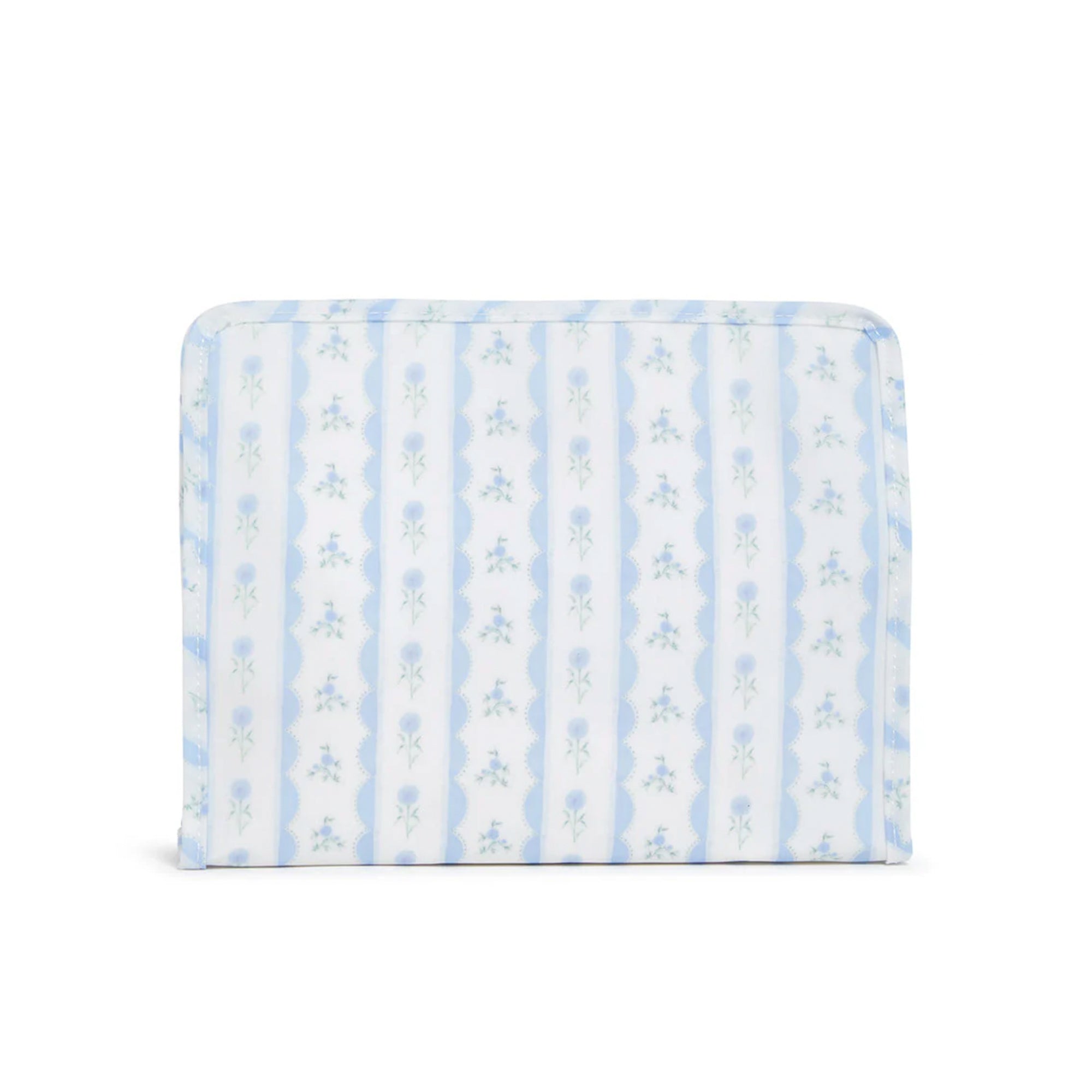 Medium Blue Ribbon Floral Zip Pouch