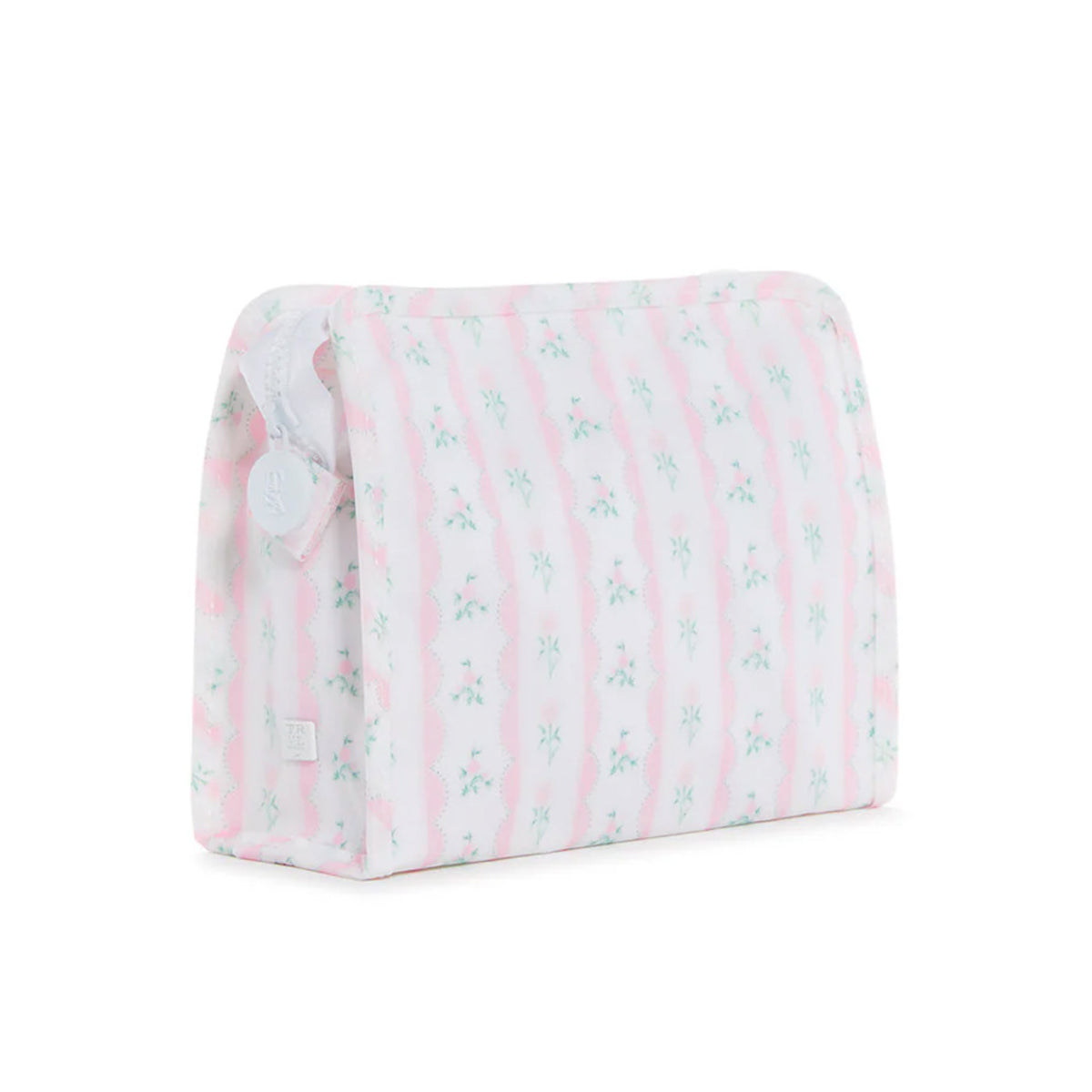 Medium Pink Ribbon Floral Zip Pouch