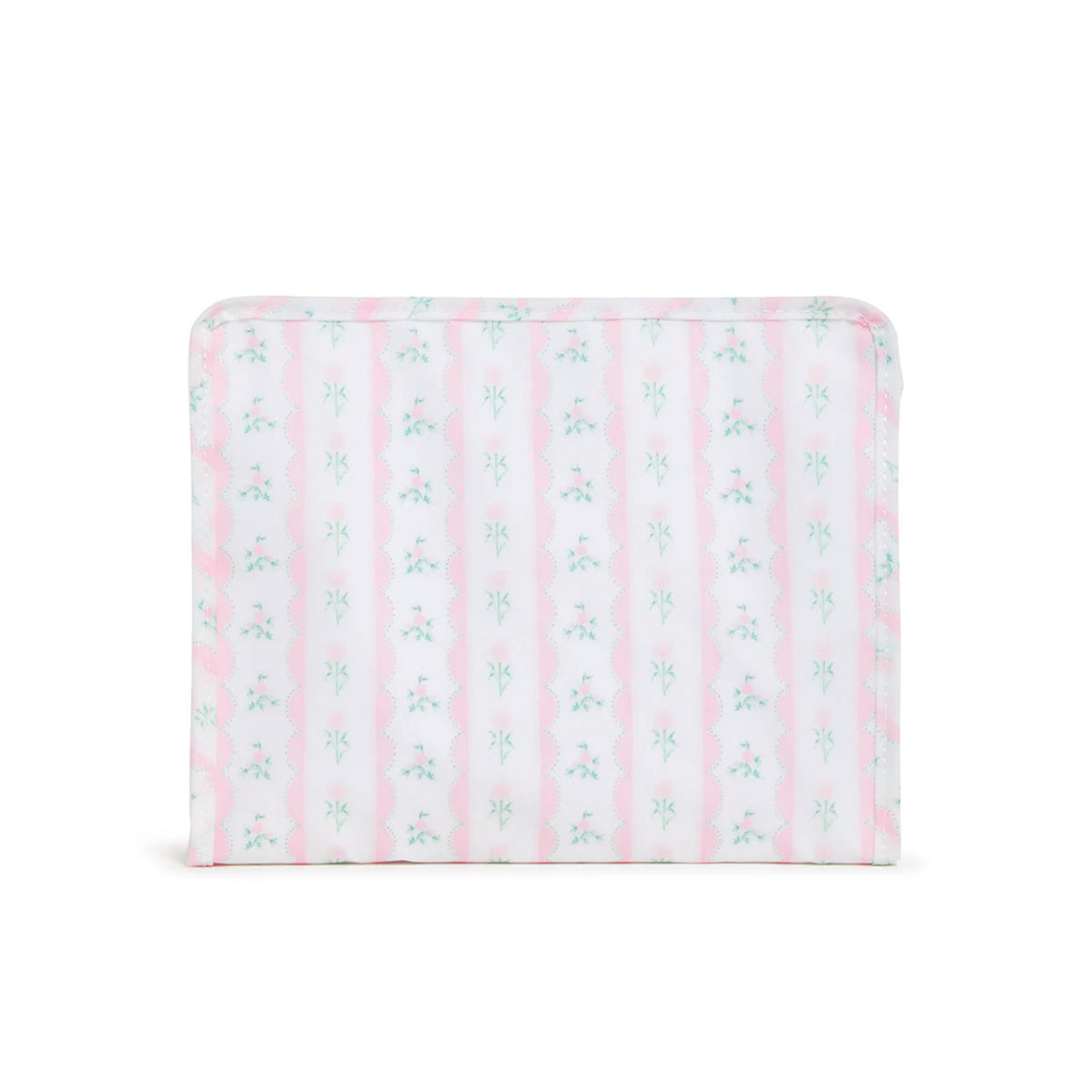 Medium Pink Ribbon Floral Zip Pouch