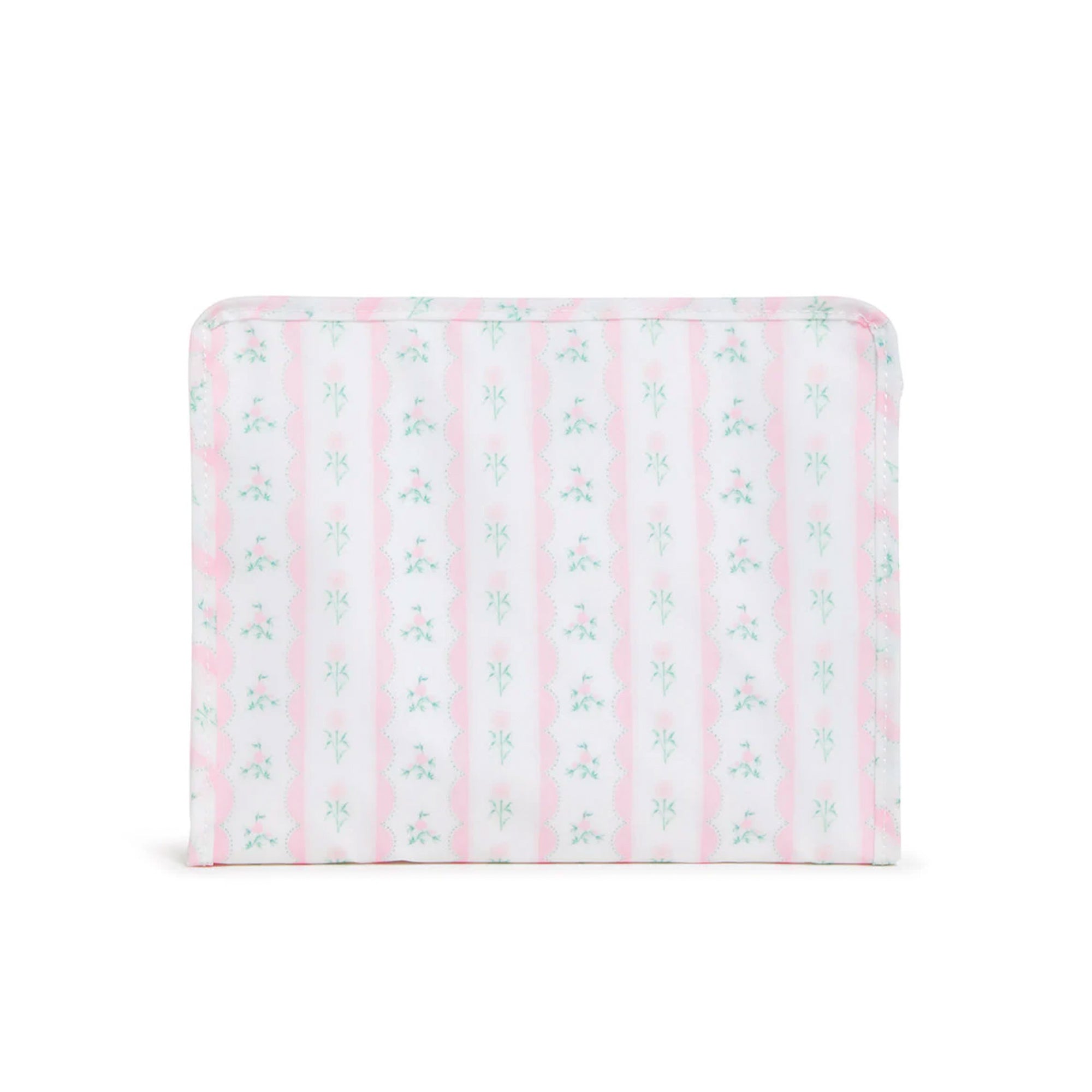 Medium Pink Ribbon Floral Zip Pouch