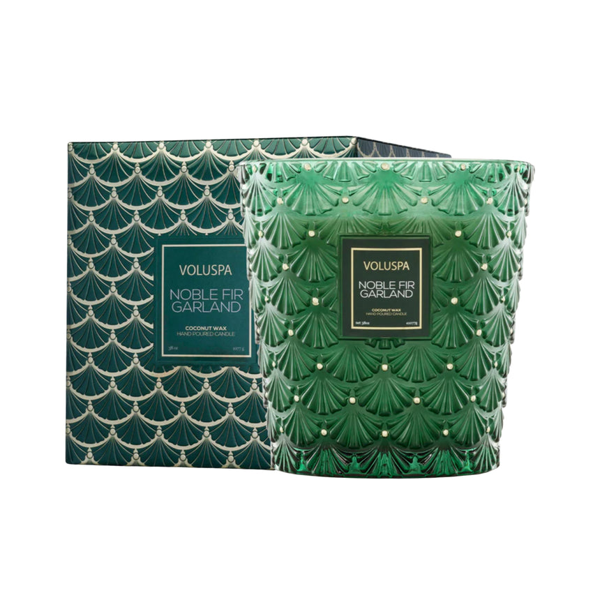 Noble Fir Garland 3 Wick Hearth Candle