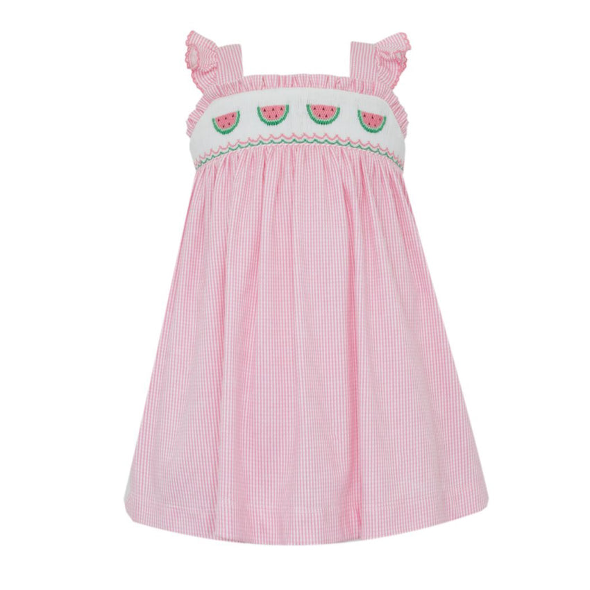 Pink Check Sundress with Watermelons