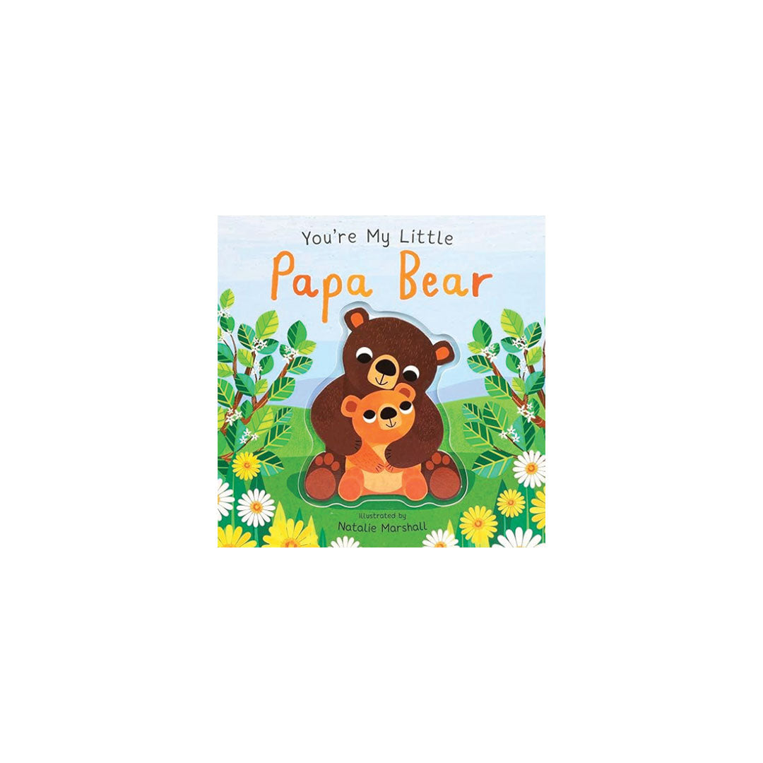 Children's book cover titled 'You're My Little Papa Bear' with two bear illustrations on a white background.