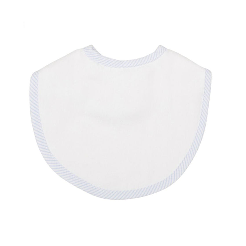 Blue Seersucker Bib