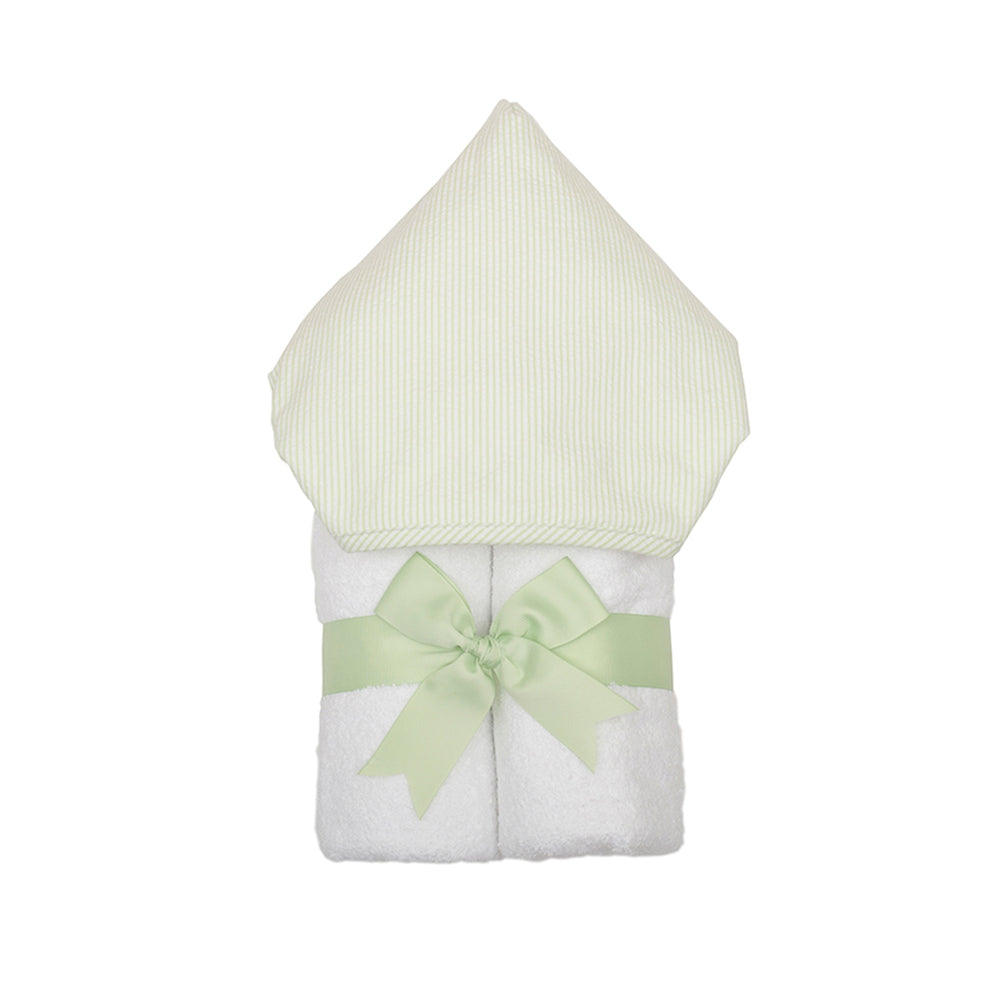 Green Seersucker Hooded Towel