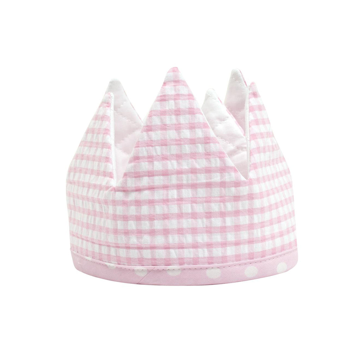 Pink birthday crown on a white background.
