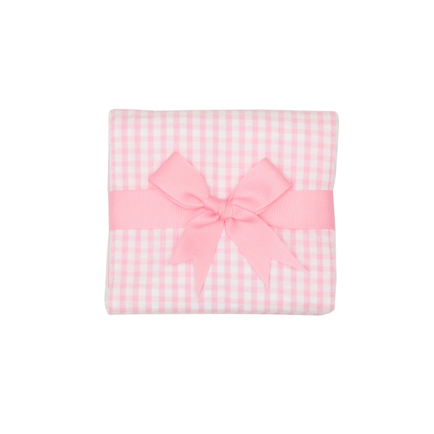 Pink Check Burp Cloth