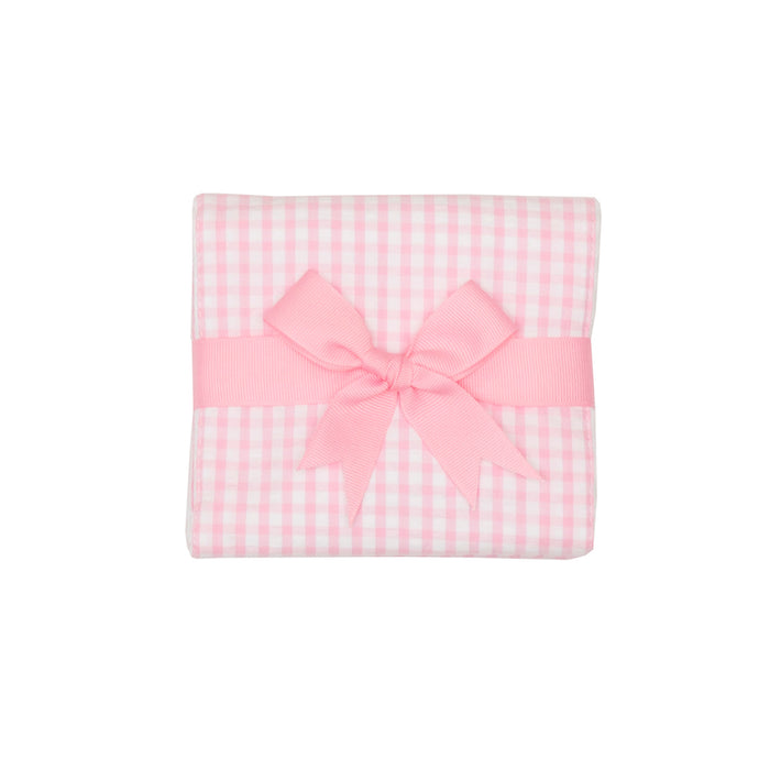 Pink Check Burp Cloth