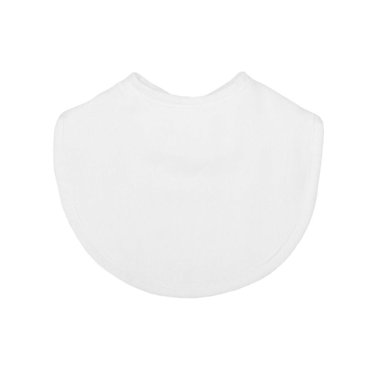 White bib with white seersucker trim on a white background.
