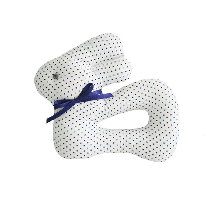 First Bunny Rattle Navy Pin Dot
