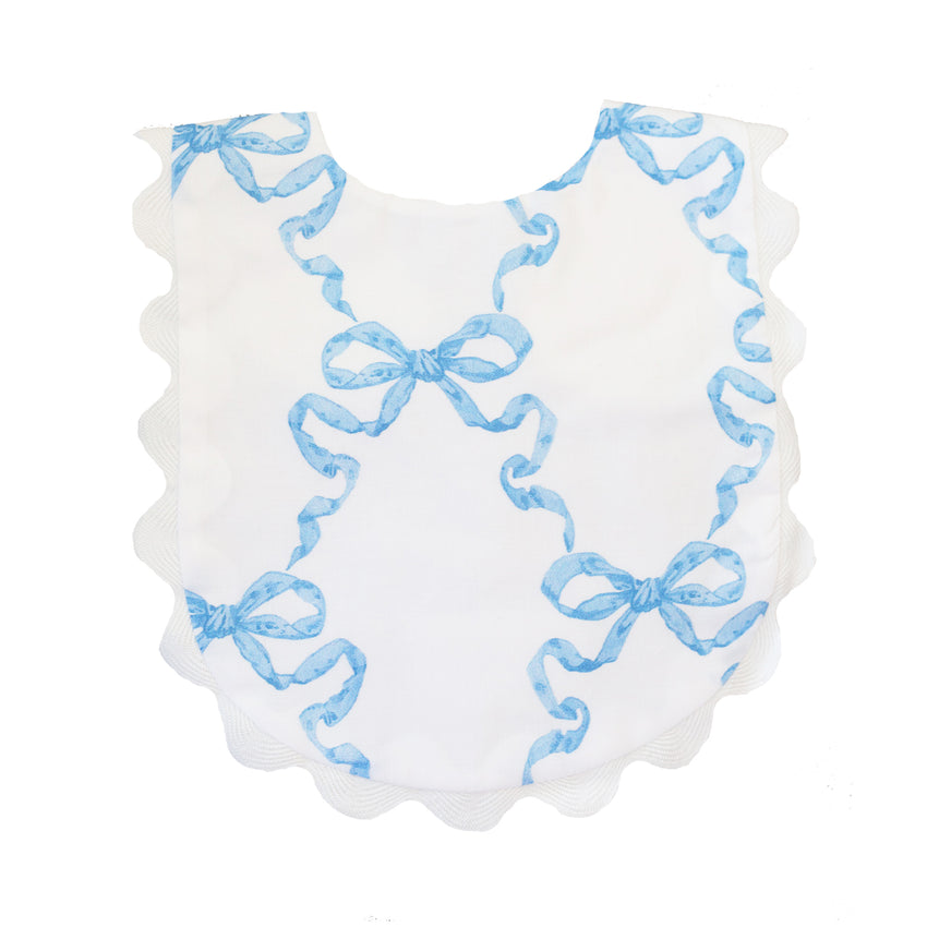 Blue Ribbon Bow Ric Rac Bib