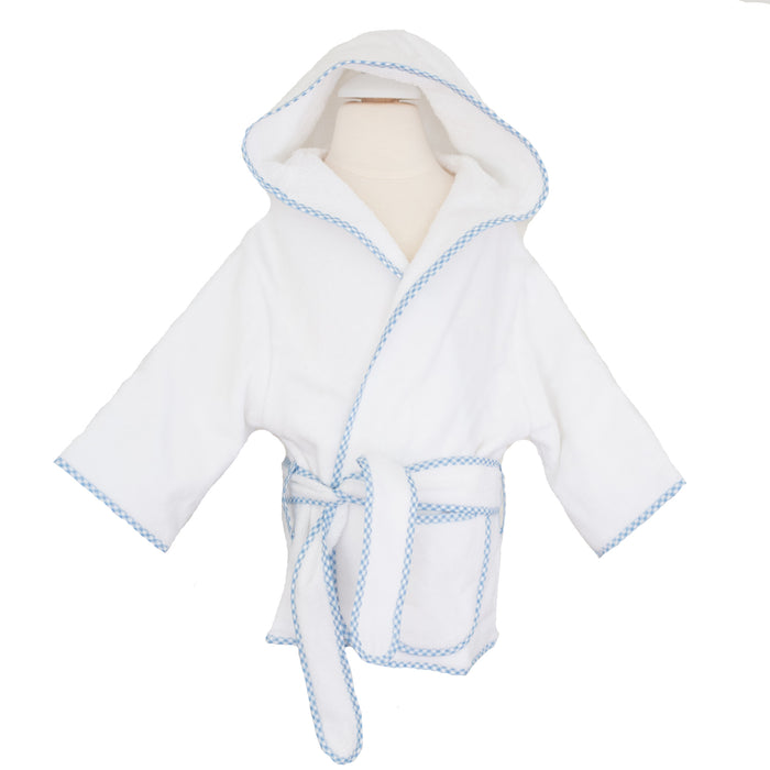 Blue Gingham Hooded Robe