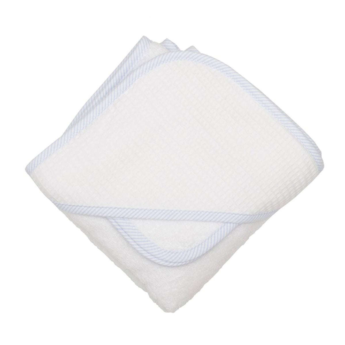 Blue Seersucker Hooded Towel Set