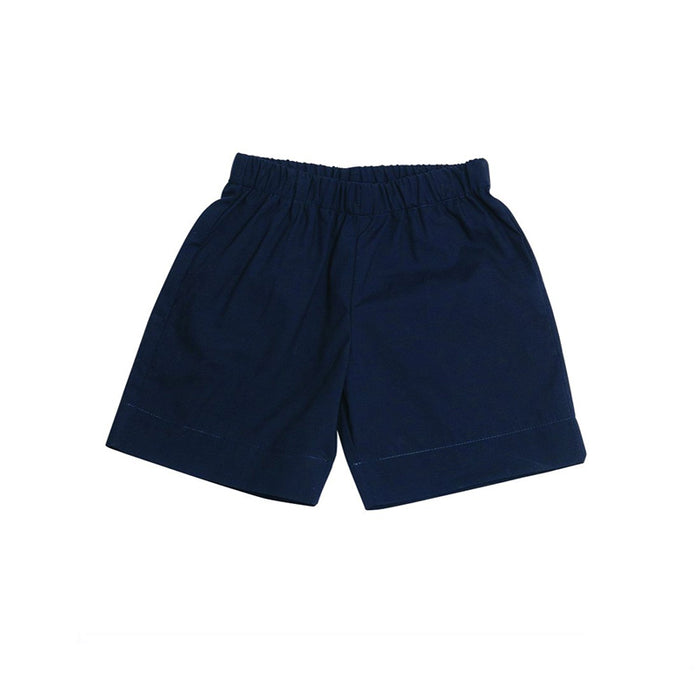 Navy Cotton Pull-On Shorts
