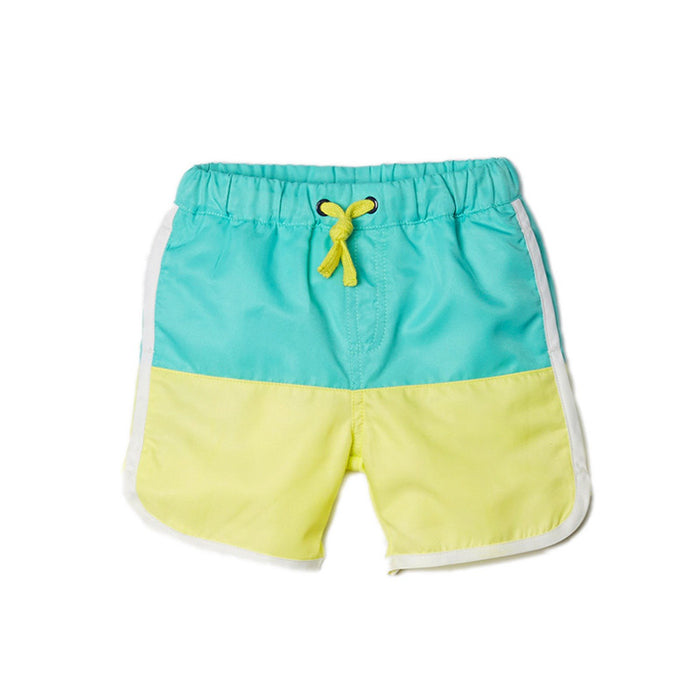 Aqua Color Block Swim Trunks