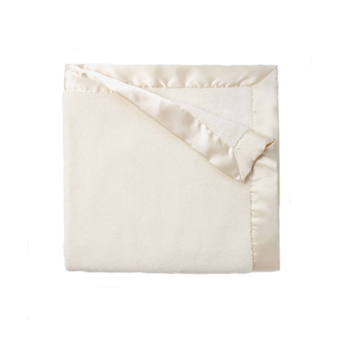 Cream Fleece Satin Trim Blanket