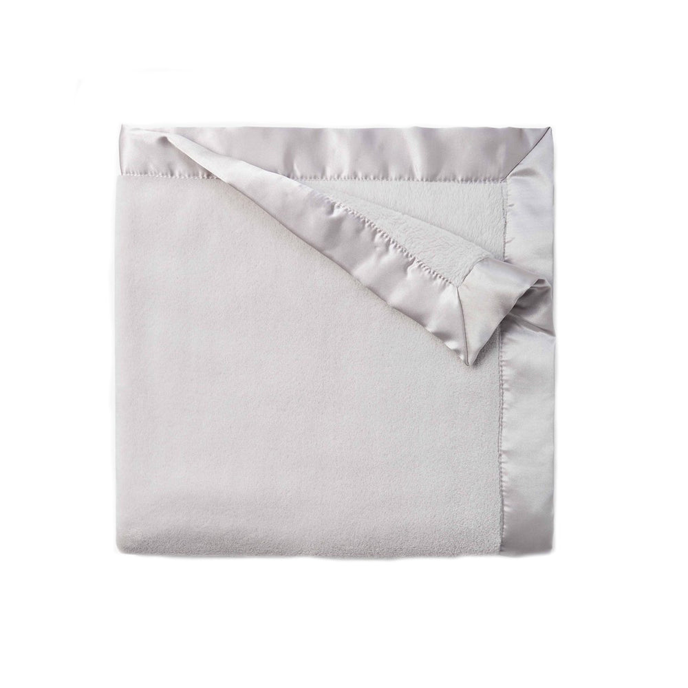 Grey Fleece Satin Trim Blanket