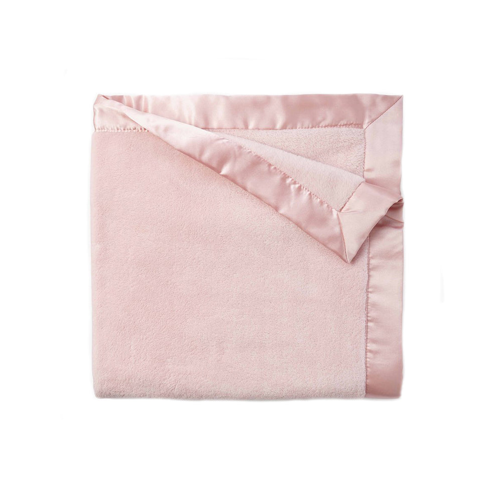 Light Pink Fleece Satin Trim Blanket