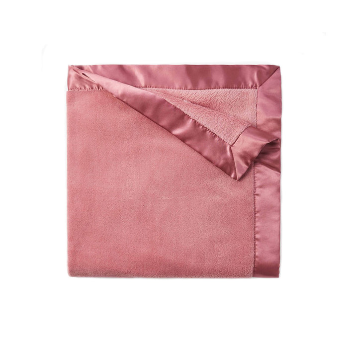 Mauve Fleece Satin Trim Blanket
