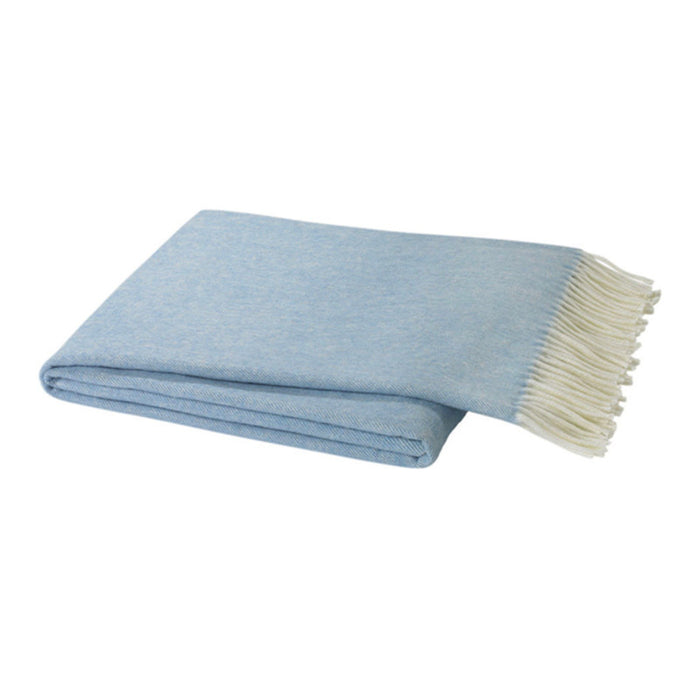 Italian Herringbone Nursery Throw In Denim